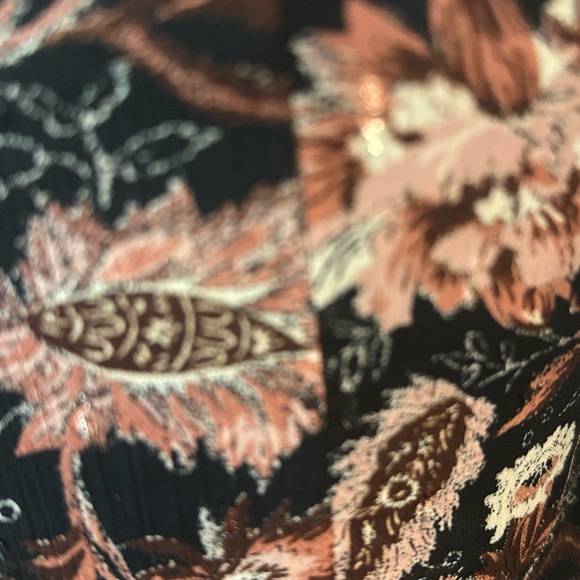 Madewell Floral Black and Pink Midi Dress‎ - Picture 3 of 5